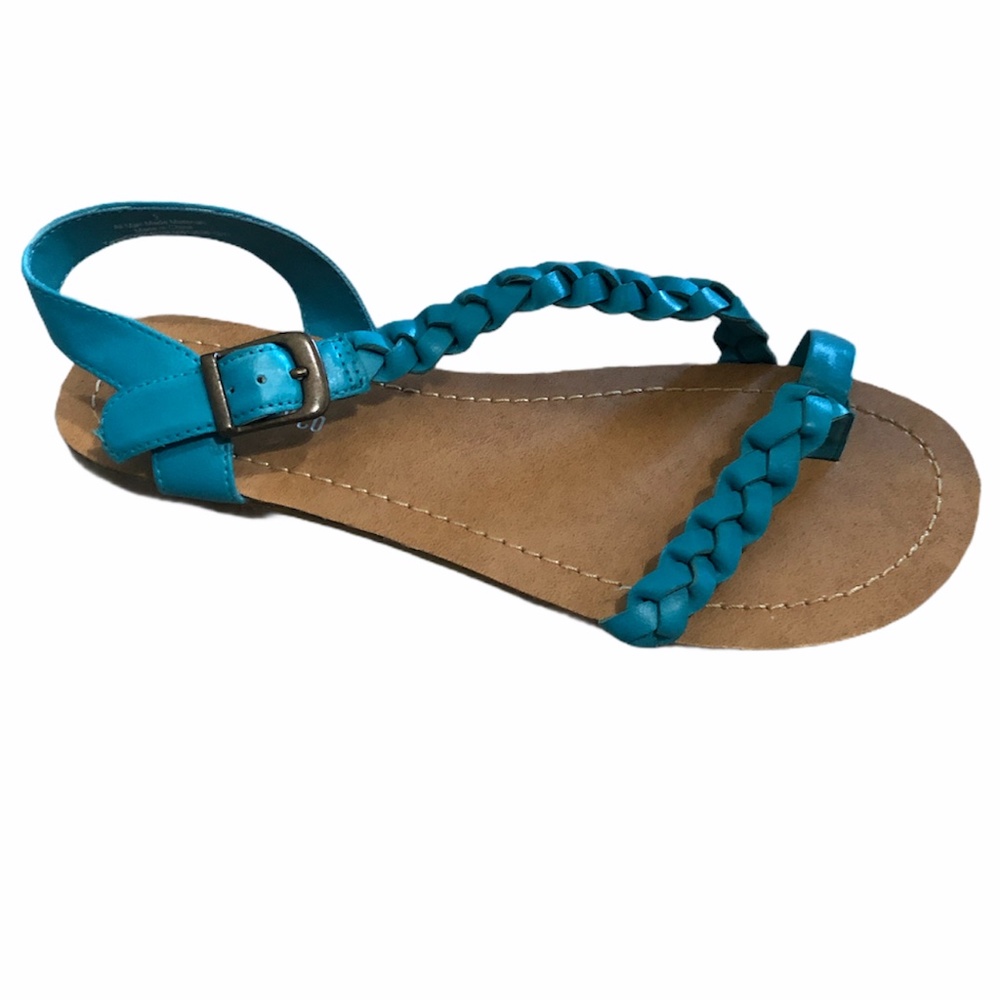 Mossimo Supply Co. Teal Sandal Braided Strap Flats